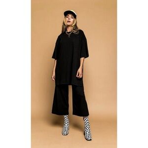 Black Ribbed Playsuit